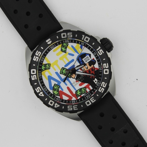 New Tag Heuer WAZ1119.FT8023 Black Formula 1 F1 Mens Watch Alec Monopoly Rubber - Picture 2 of 14